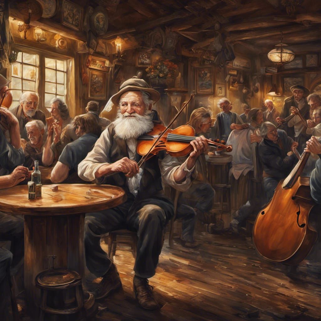 an old man playing the fiddle