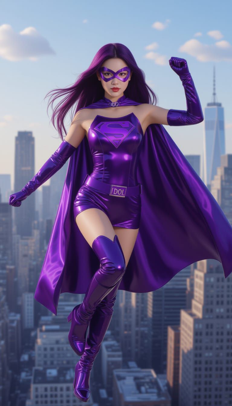 Chinese Superhero Idol in Mid-Flight