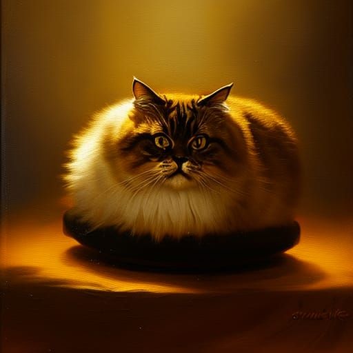 Angry Cat Ready to Pounce: Dutch Golden Era Oil