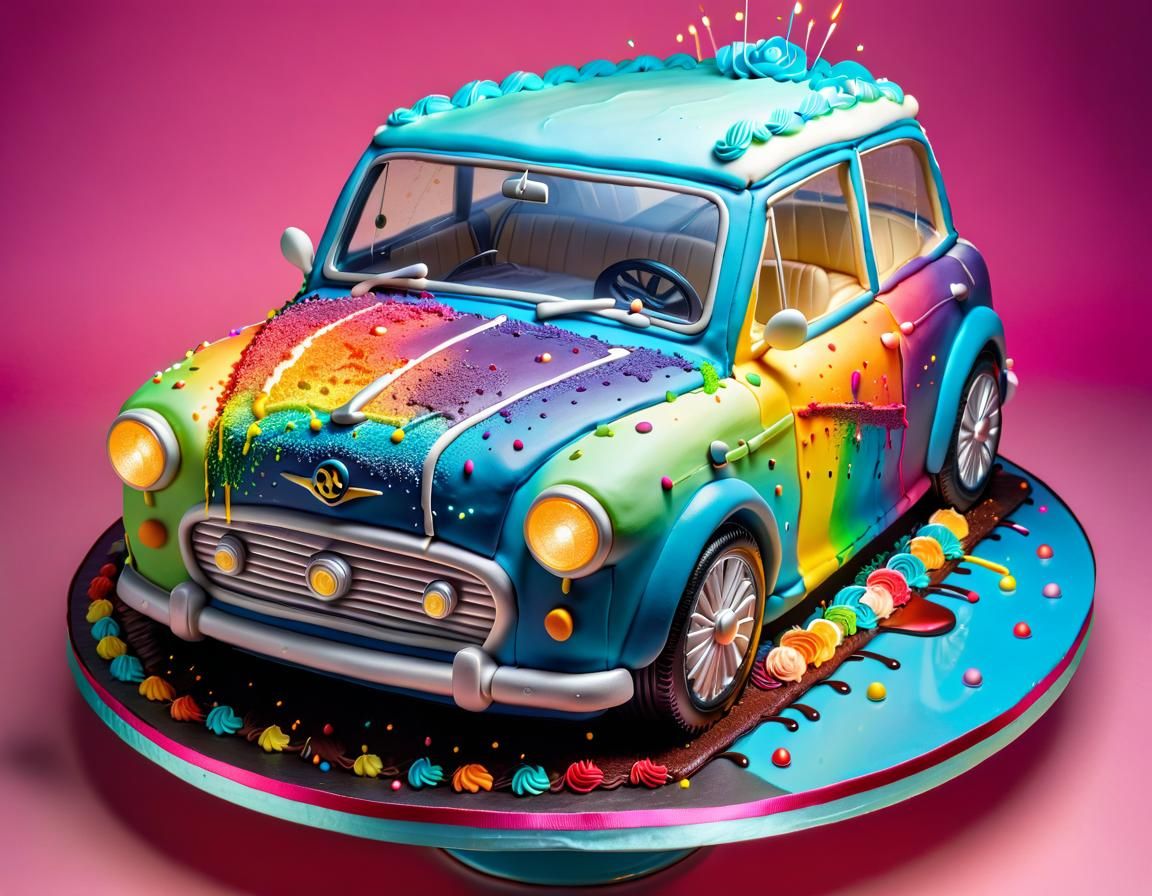 Hyperrealistic Car Cake Concept Art