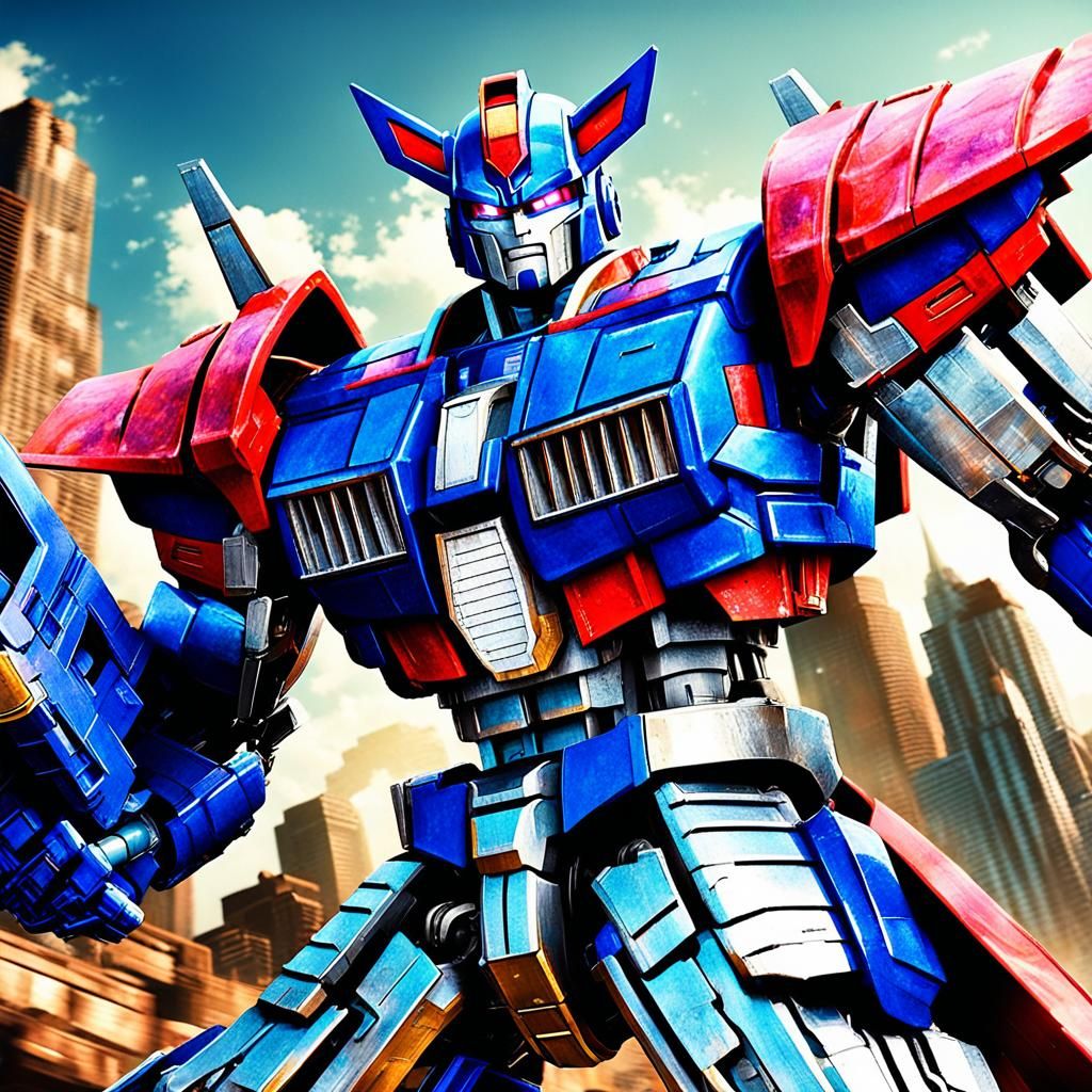 Goku and Optimus Prime Fusion: Mechanical Marvel