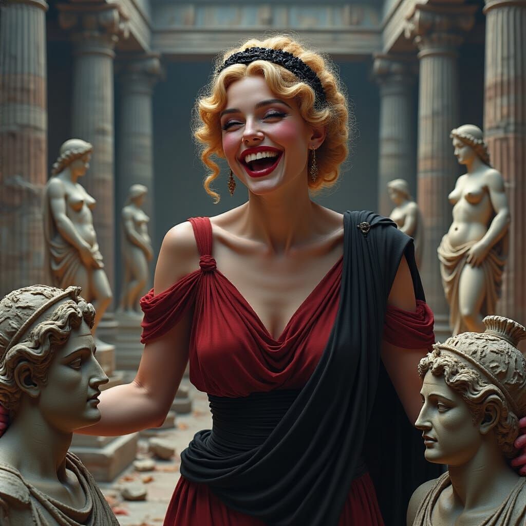 Goddess of Ungodliness Knocks Over Statues