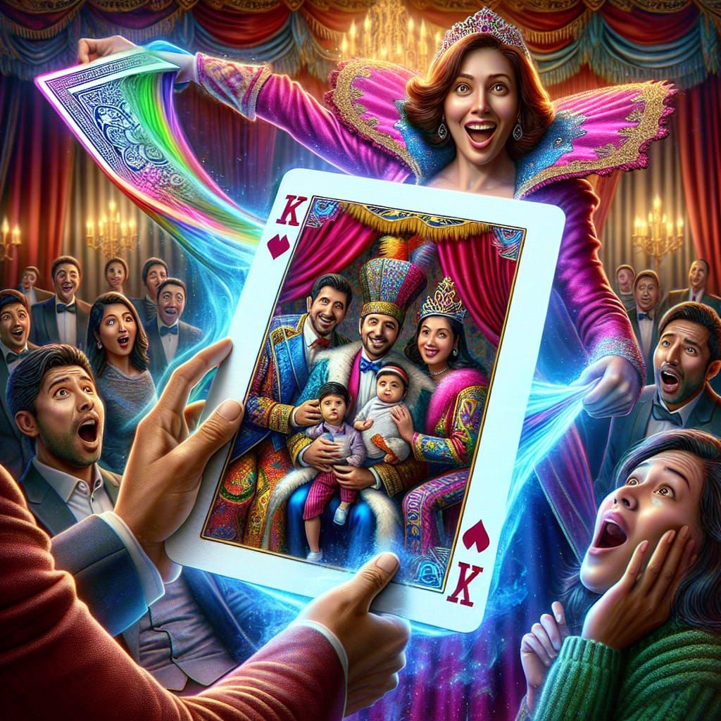 Magician's Card Trick Reveals Family Portrait