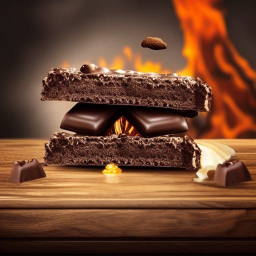 Delicious Smore with Melting Chocolate Center