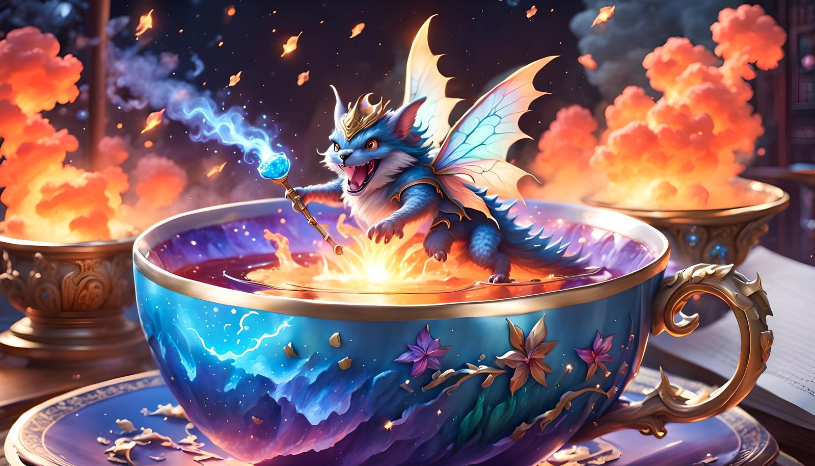 A Vulcano Dragonet in fancy tea cup