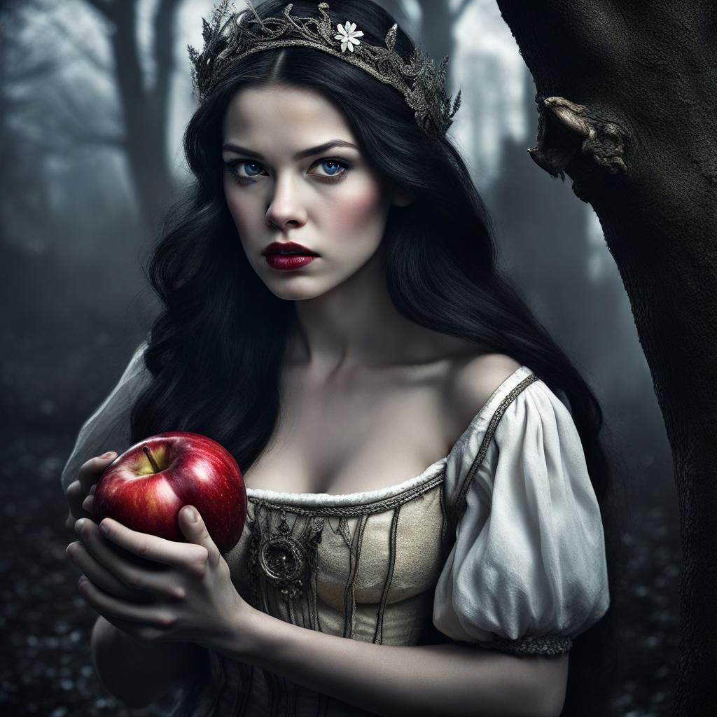 Hyperrealistic Snow White Portrait in Cinematic Style