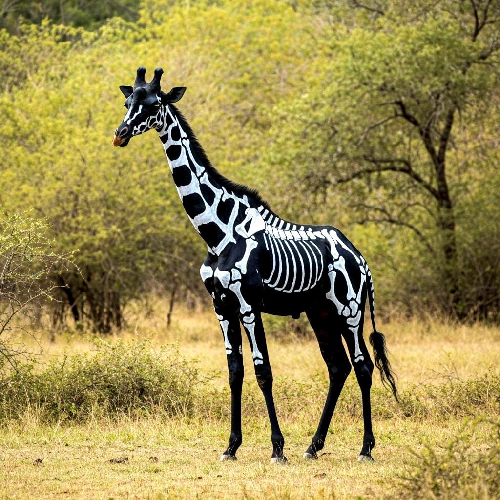 Skeleton Giraffe in Natural Surroundings