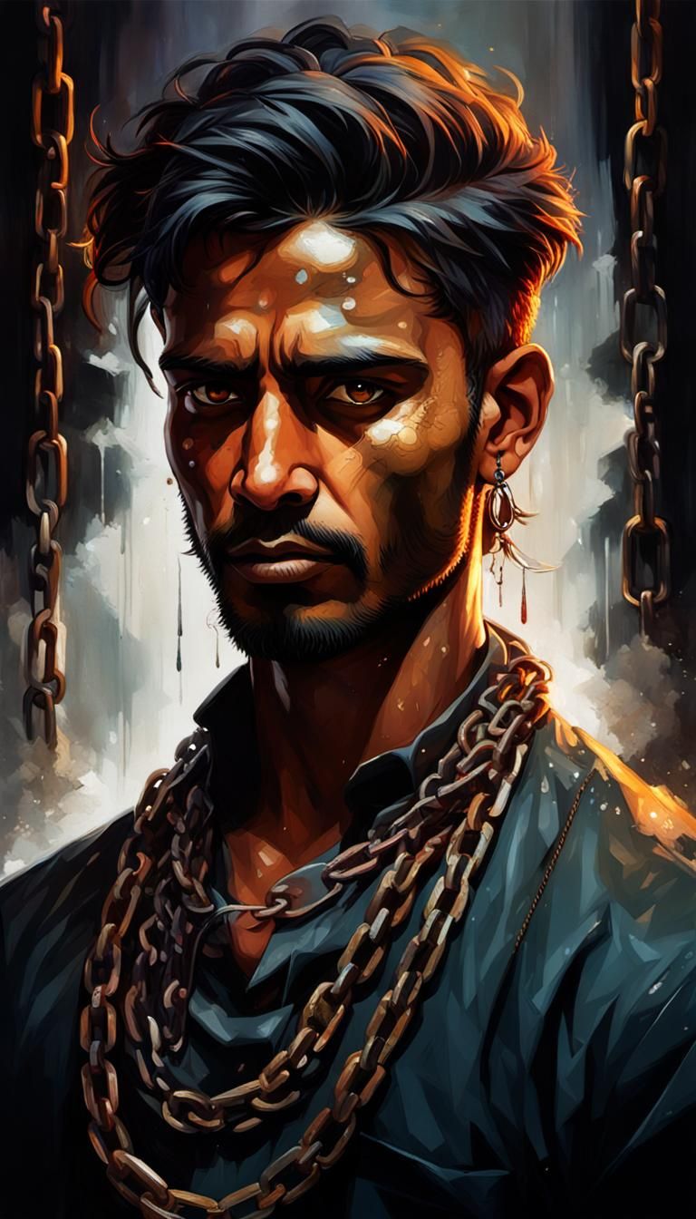 Defiant Prisoner in Golden Light