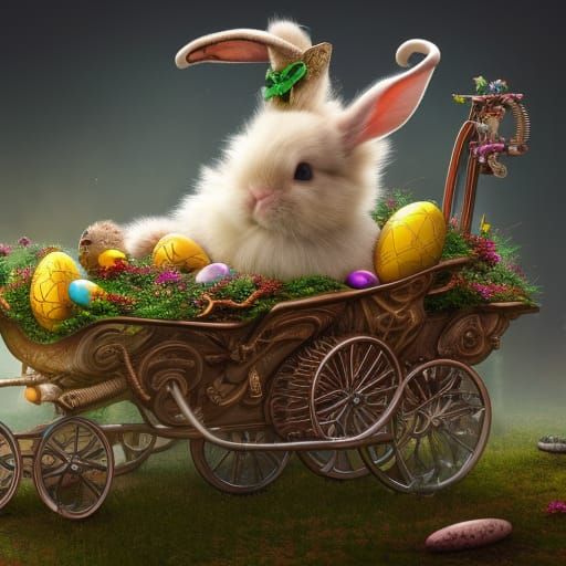 Steampunk Sleigh With The Easter Bunny