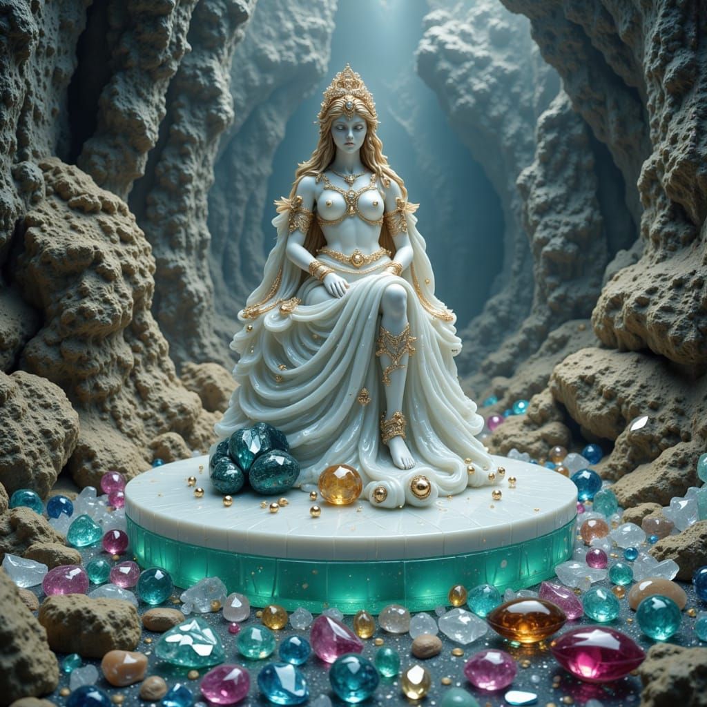 Norse Goddess in Glassy, Crystal Cave