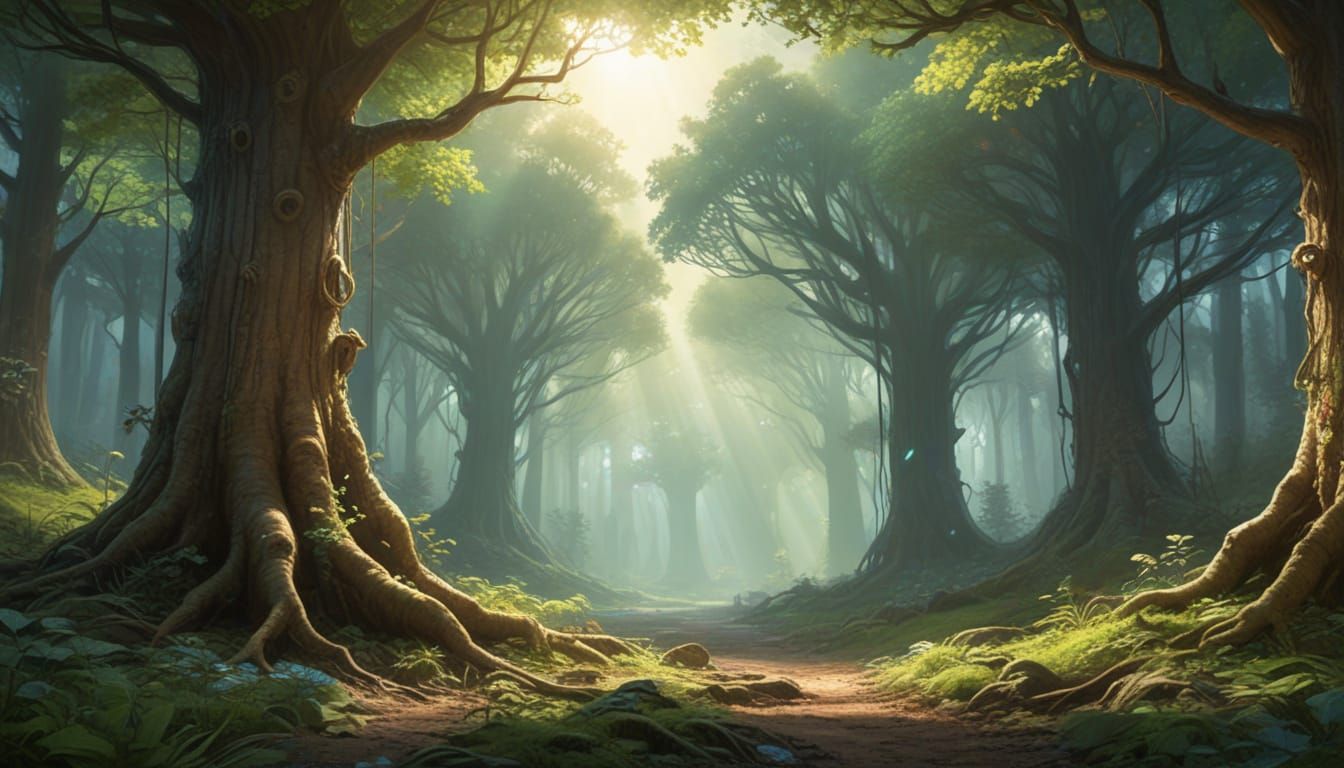 Ethereal Forest Communication Digital Painting