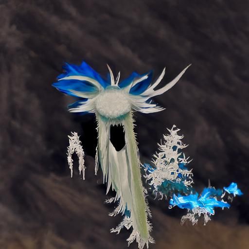 Arctic Ice Bloom: Feathery Plant Monster