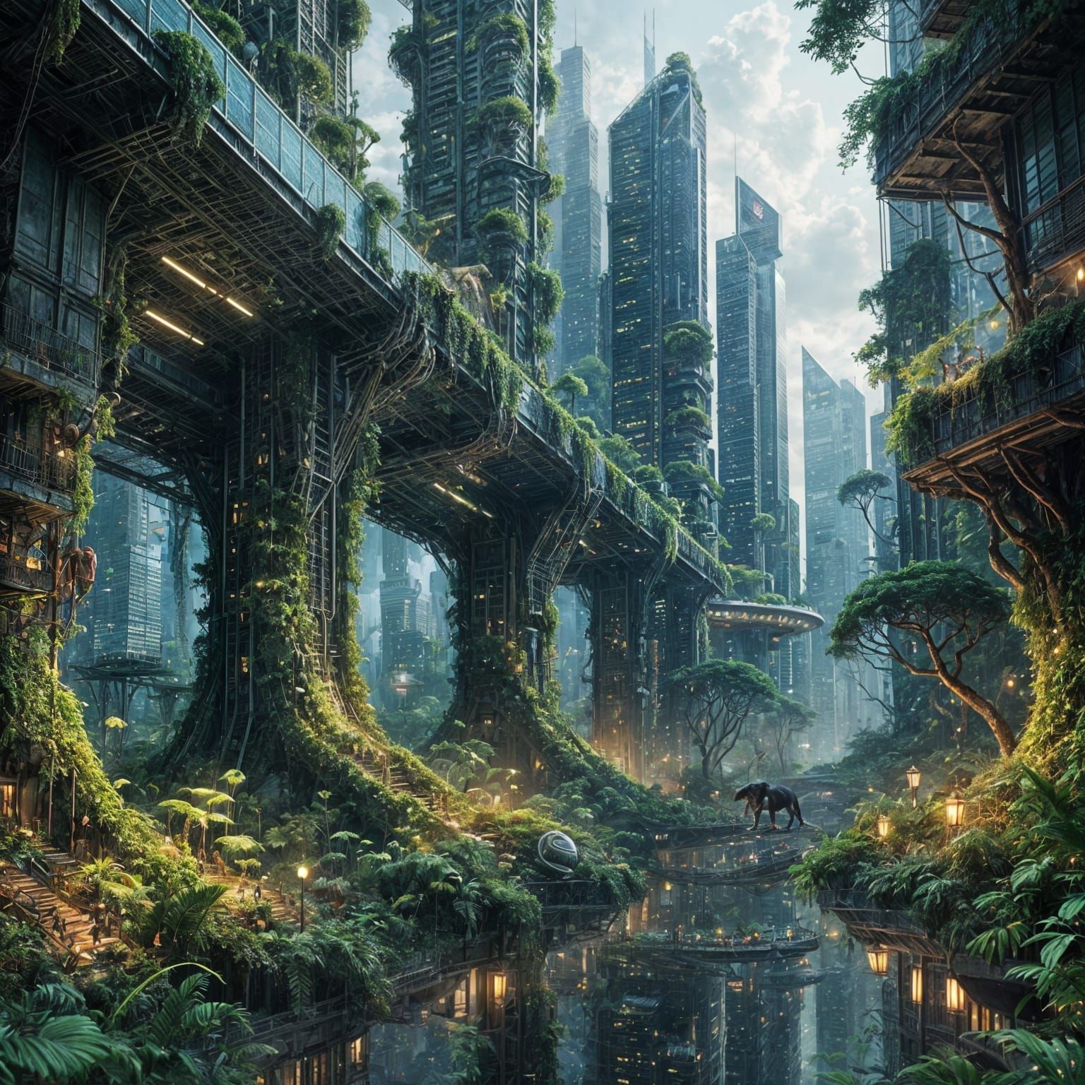 Lush Forests Reclaim Megacities in Eco-Future