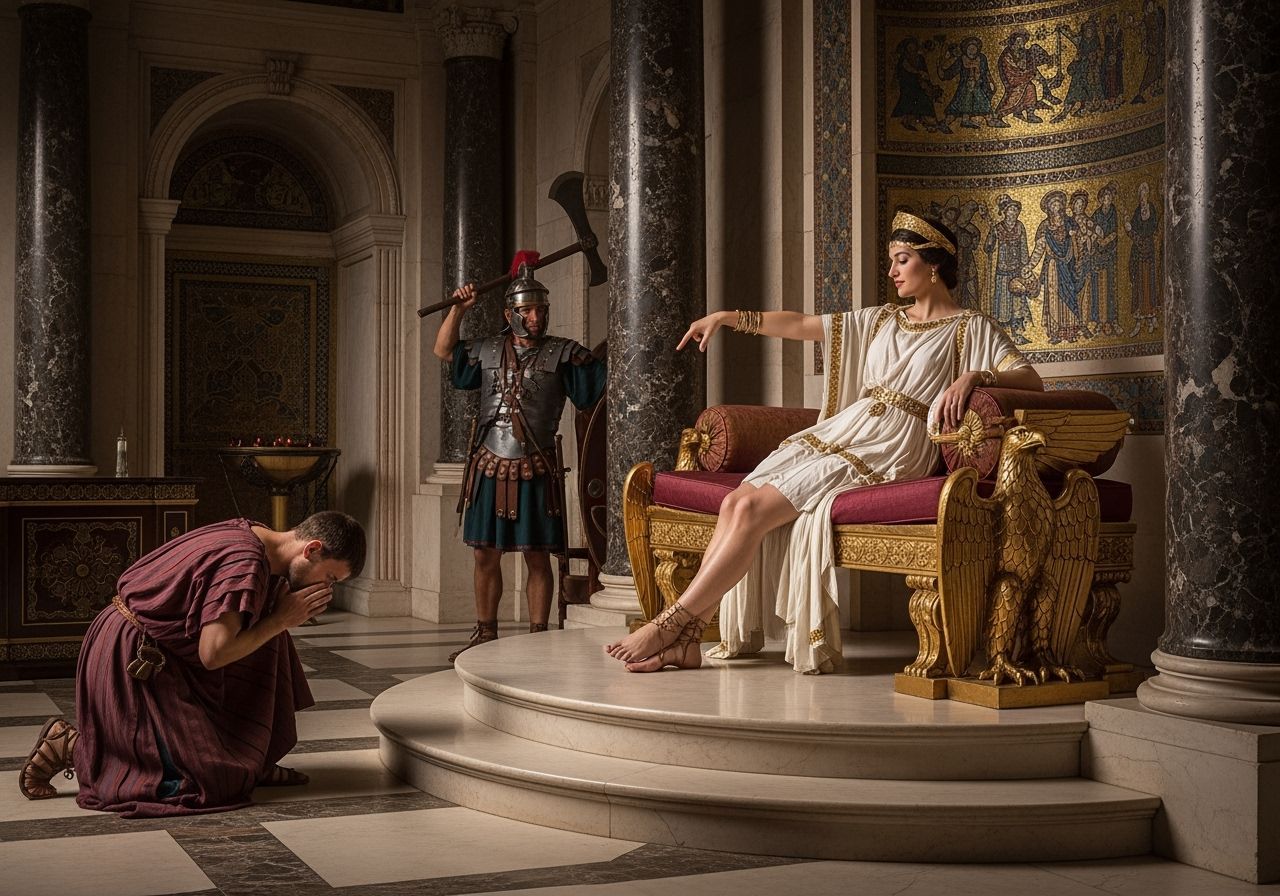 Roman Empress on Eagle Divan in Regal Splendor