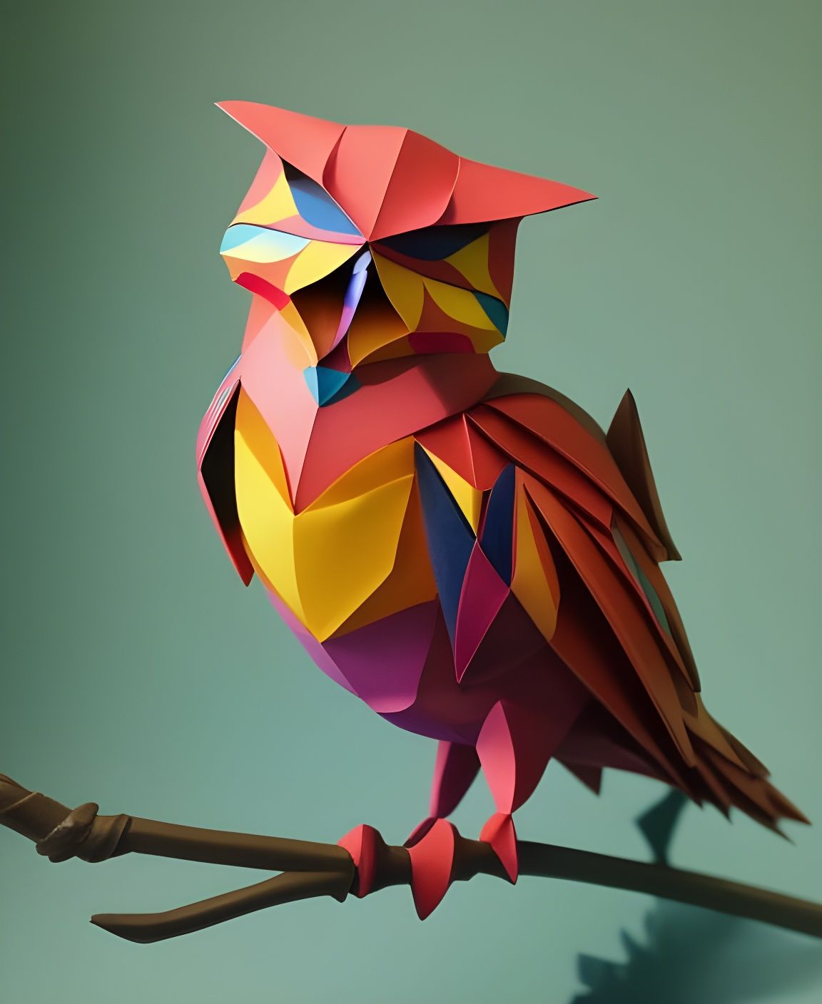 Hyperrealistic Origami Owl Paper Sculpture