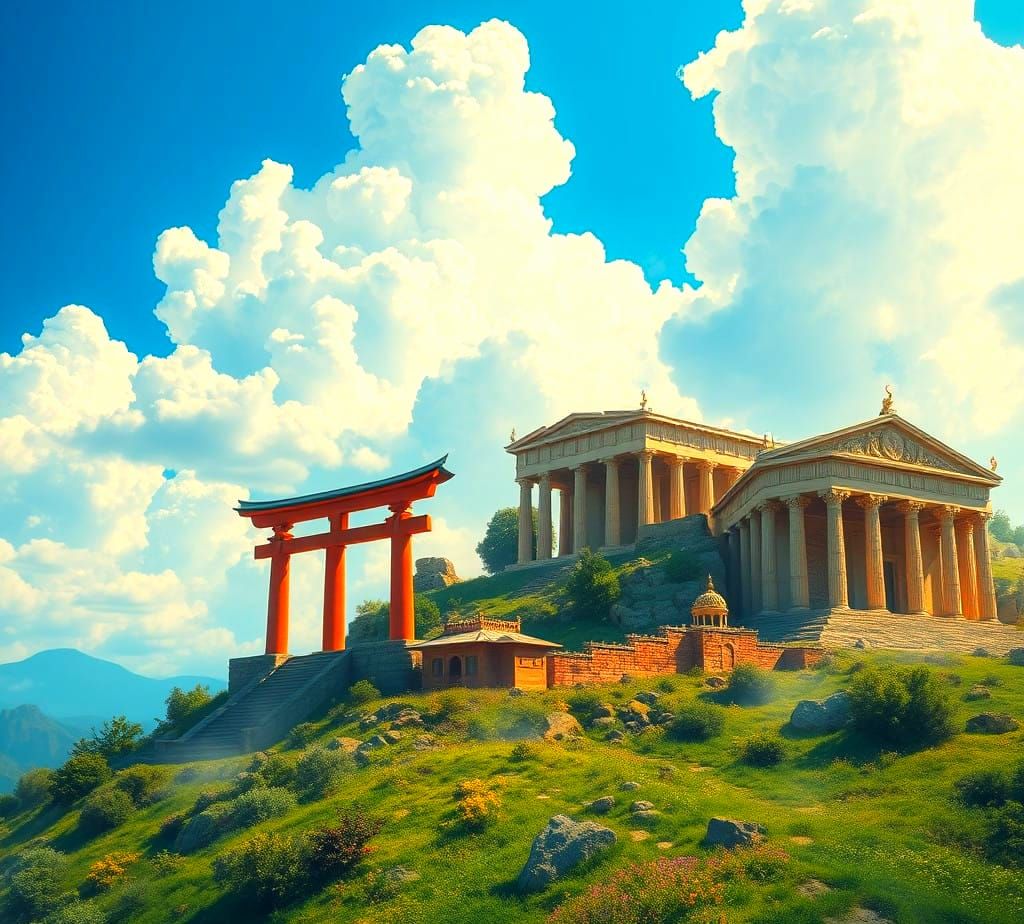 Ancient Temples Across the World in Vibrant Cinematic Style