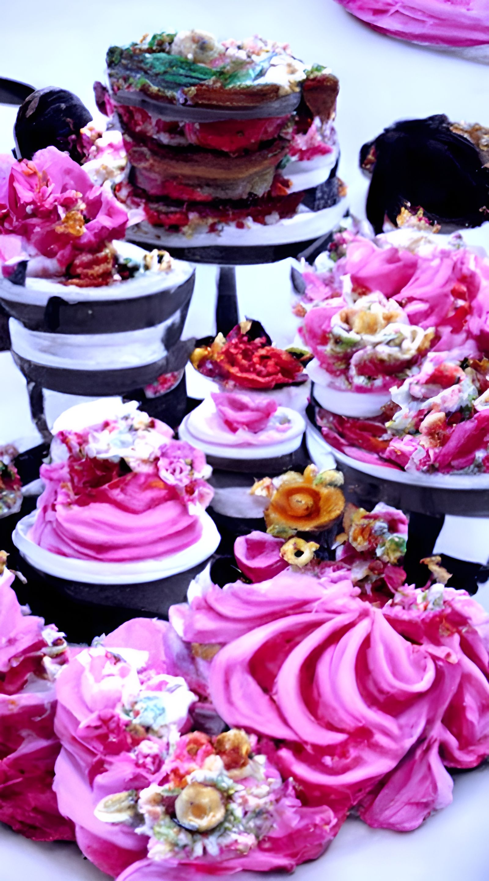 Pink Sweet Cake Party with Icing Flowers
