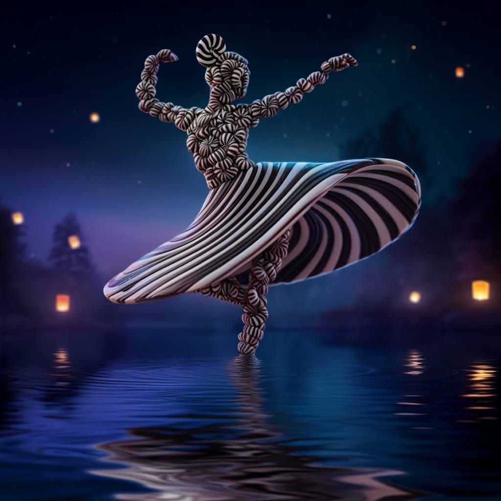 Midnight Candy Dancer on Tranquil Lake