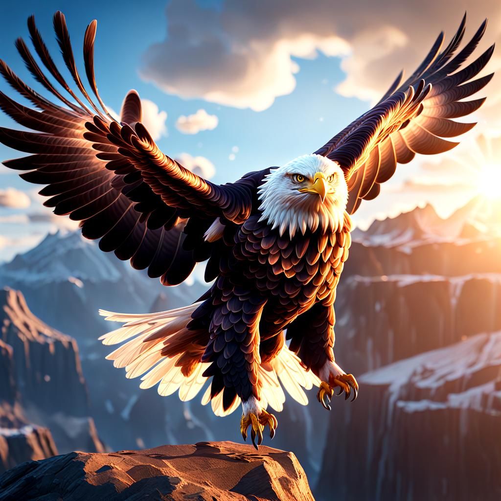 Epic Eagle in 3D Videogame Style
