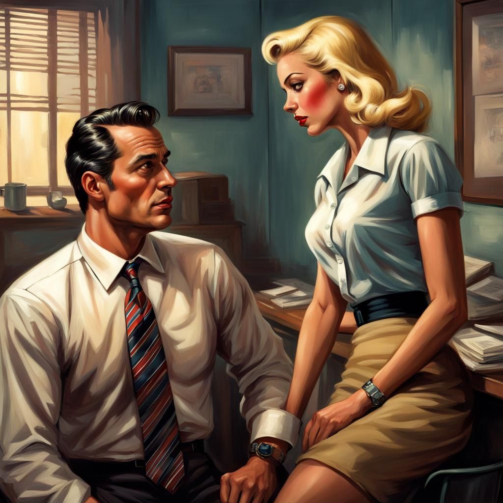 1950s Film Noir Scene in Rutkowski Style