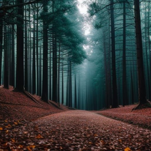 Hyperrealistic Forest Photograph with Intense Color Depth