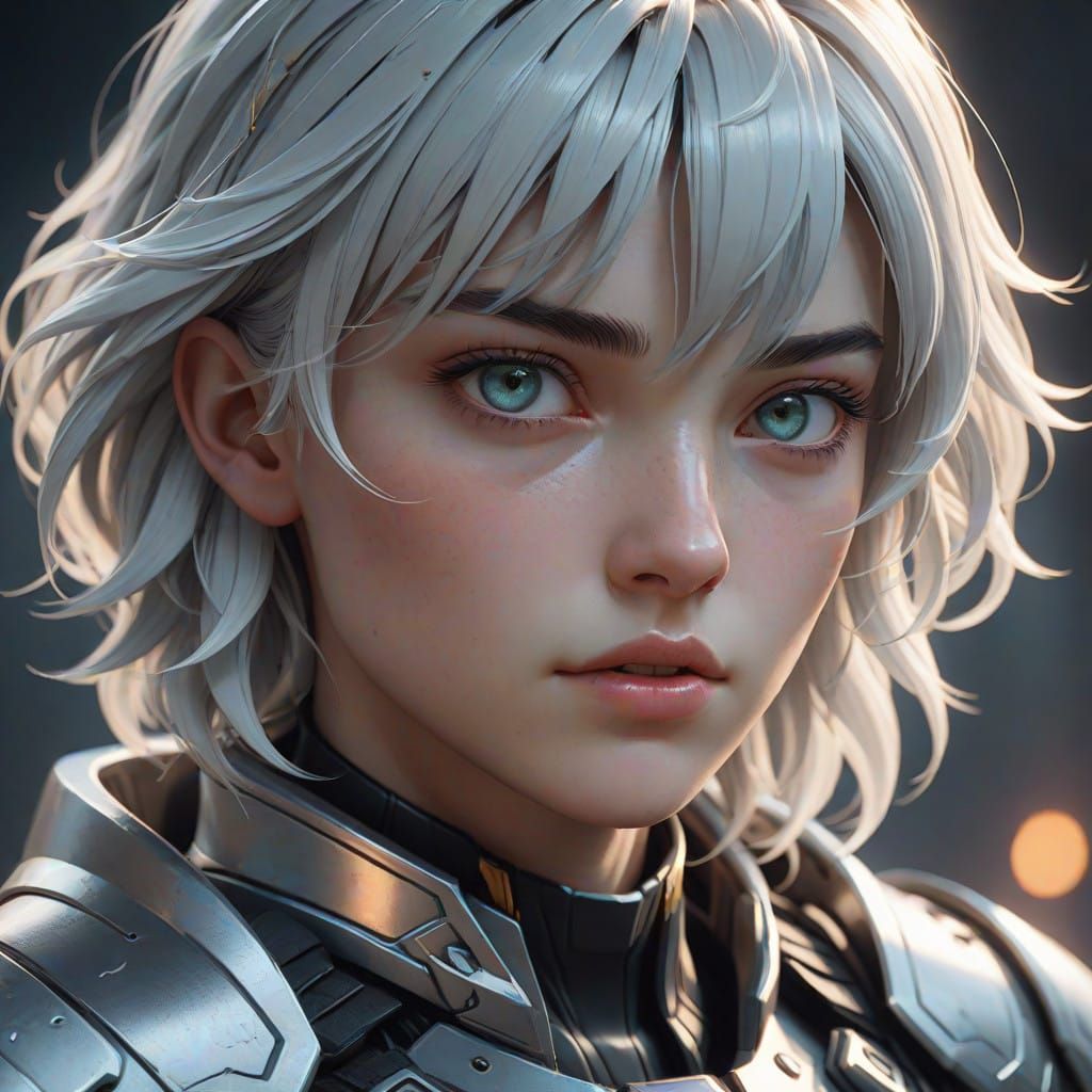 Dark, Stoic Anime-Inspired Portrait of Griffith