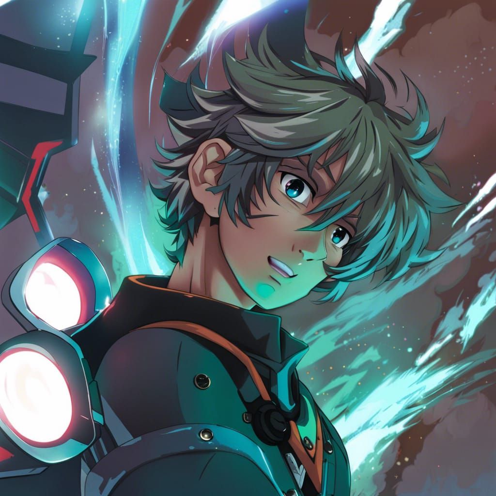 Anime Boy in Kohei Horikoshi Style, My Hero Academia