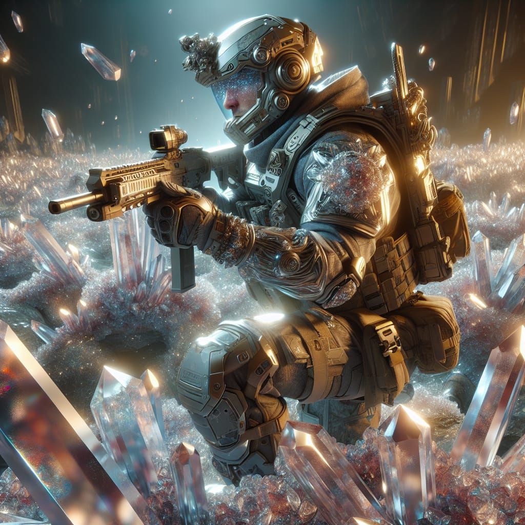 Helldiver Squad in Crystalline Battlefield: 3D Cinematic