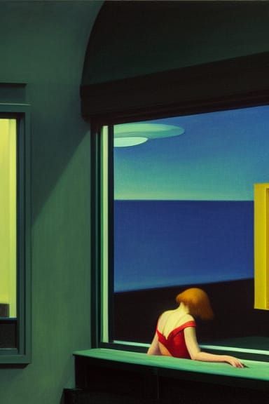 Ethereal Solitude: Hopperesque Futurism in Space