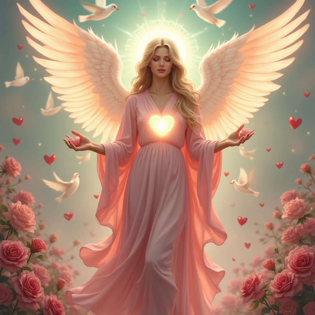 Archangel Chamuel Radiating Love in Fantasy Art