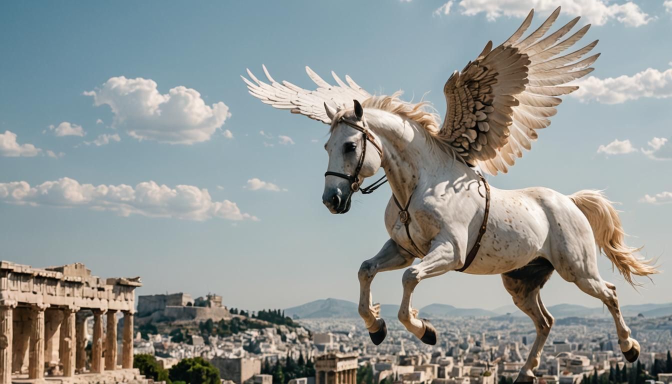 Pegasus Flies over Athenian Acropolis: Professional Photogra...