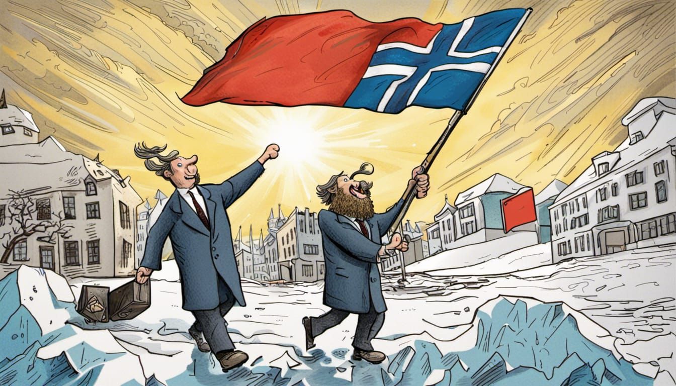 Icelandic Flag Departs Moscow Embassy: Political Cartoon