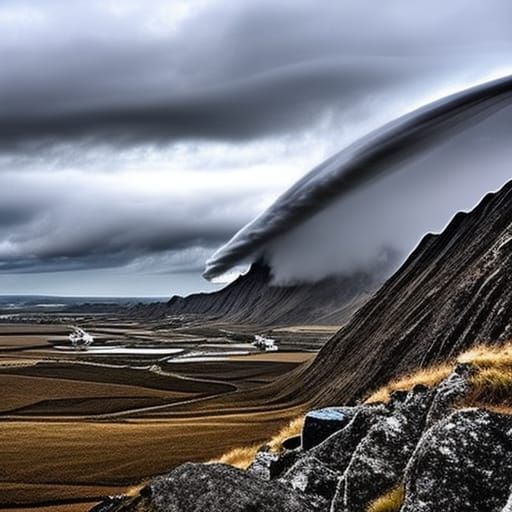 Dramatic Typhoon with Hyperrealistic Detail