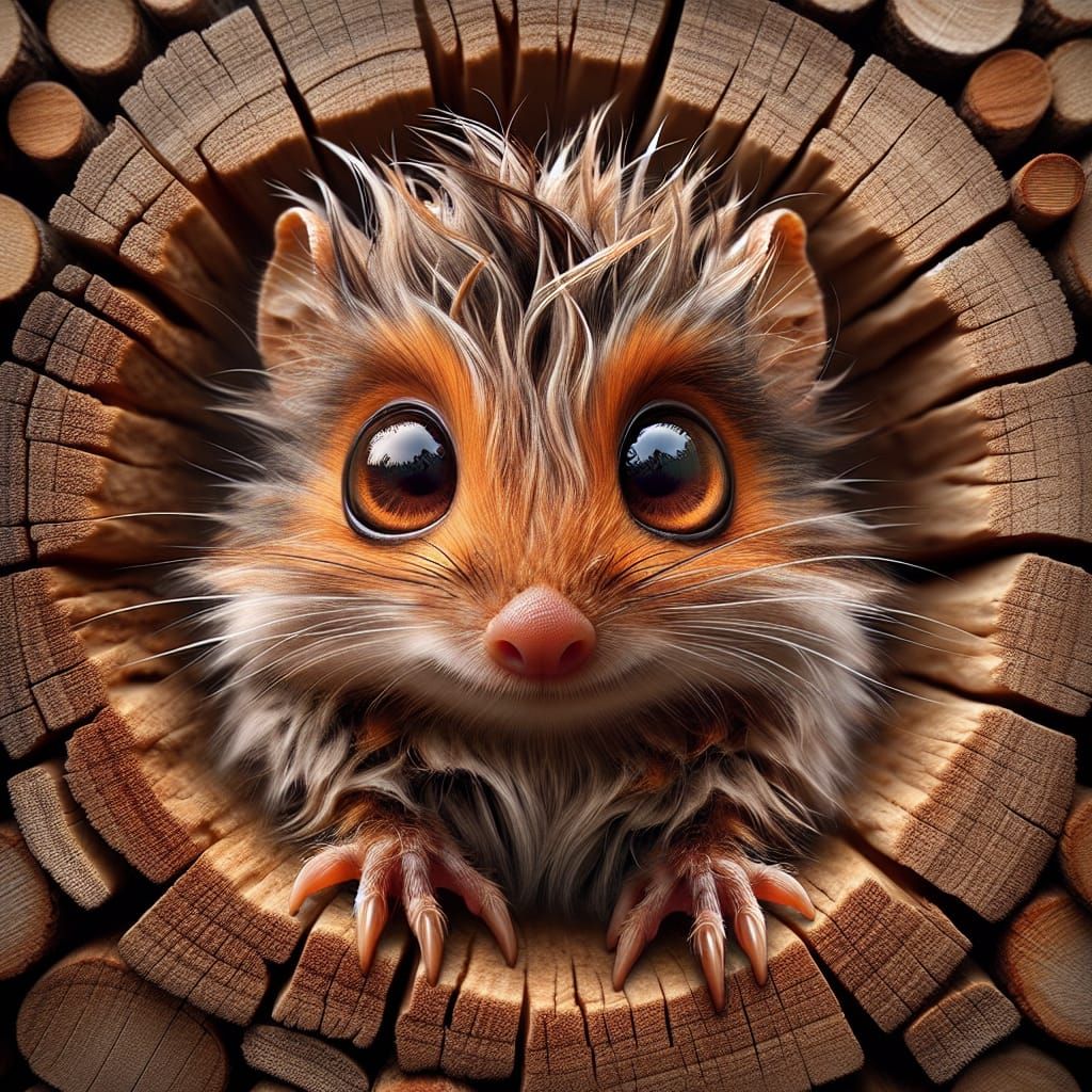 Humorous Woodland Creature Close-Up in High Resolution