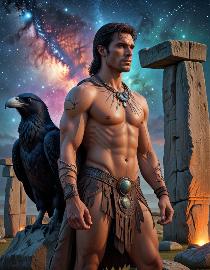 Handsome Man at Ancient Stonehenge