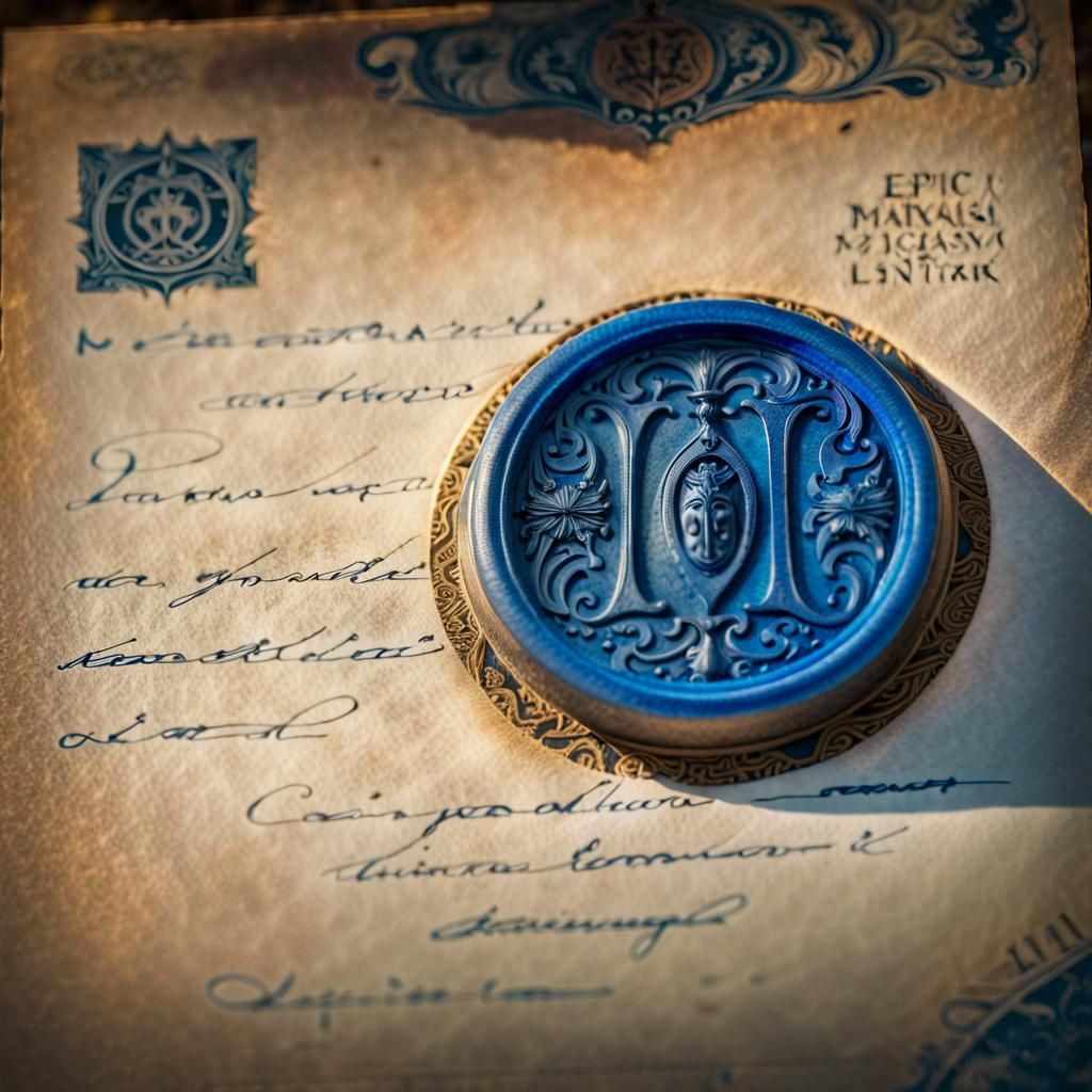 Ornate Narnia Letter with Blue Wax Seal