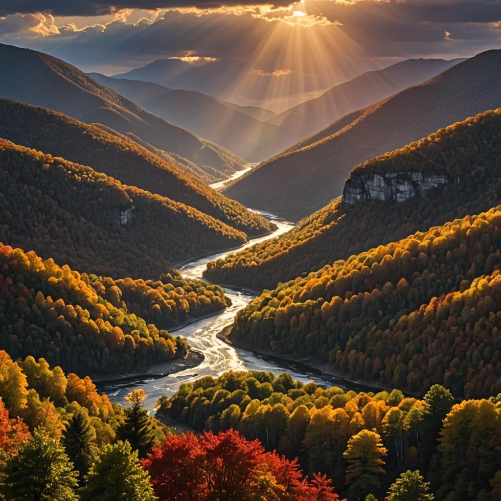 Appalachian Sunset: Mountains and Fall Colors