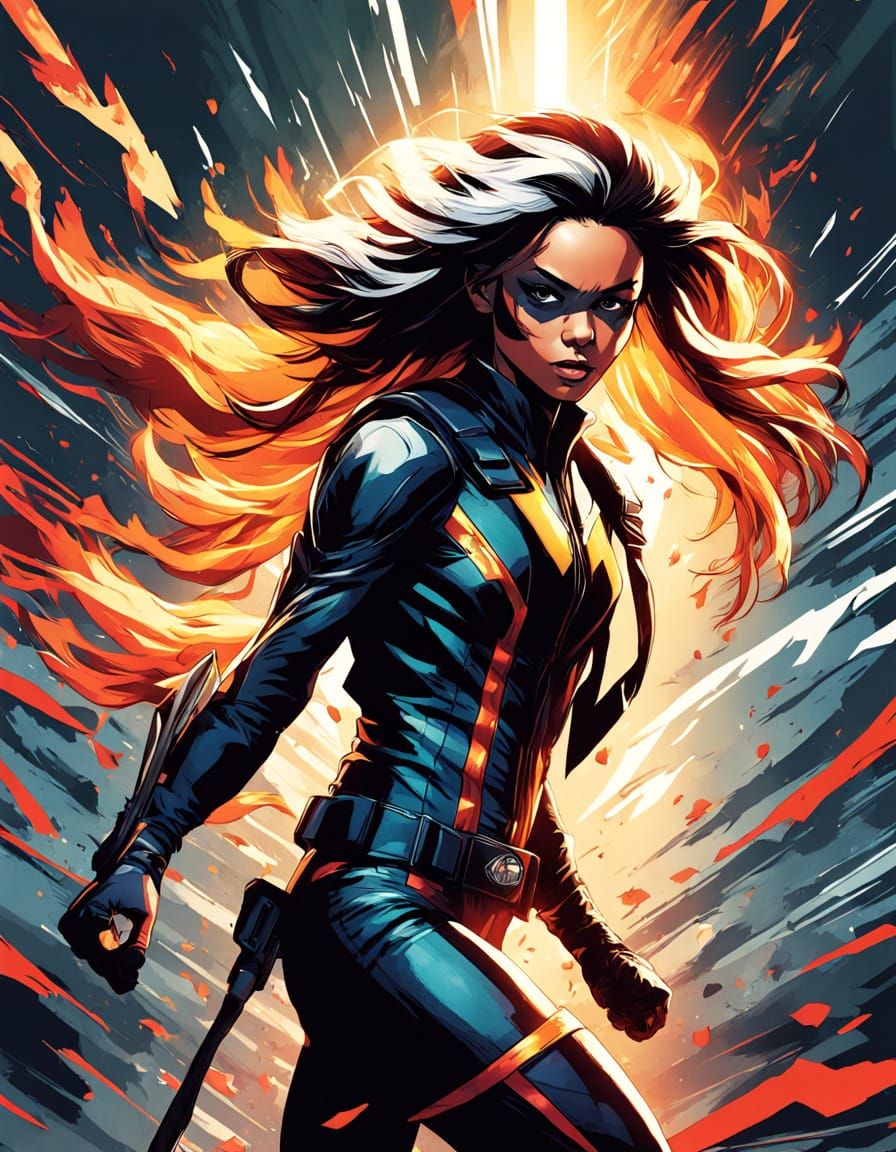 Jenna Ortega as Rogue in Cinematic Comic Book Style