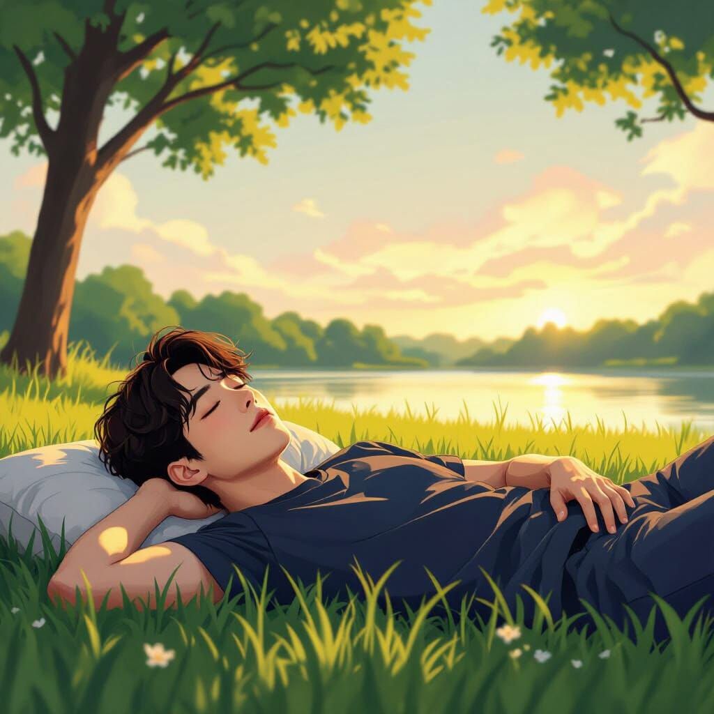 Choi Woo Shik Relaxing in Punggol Park
