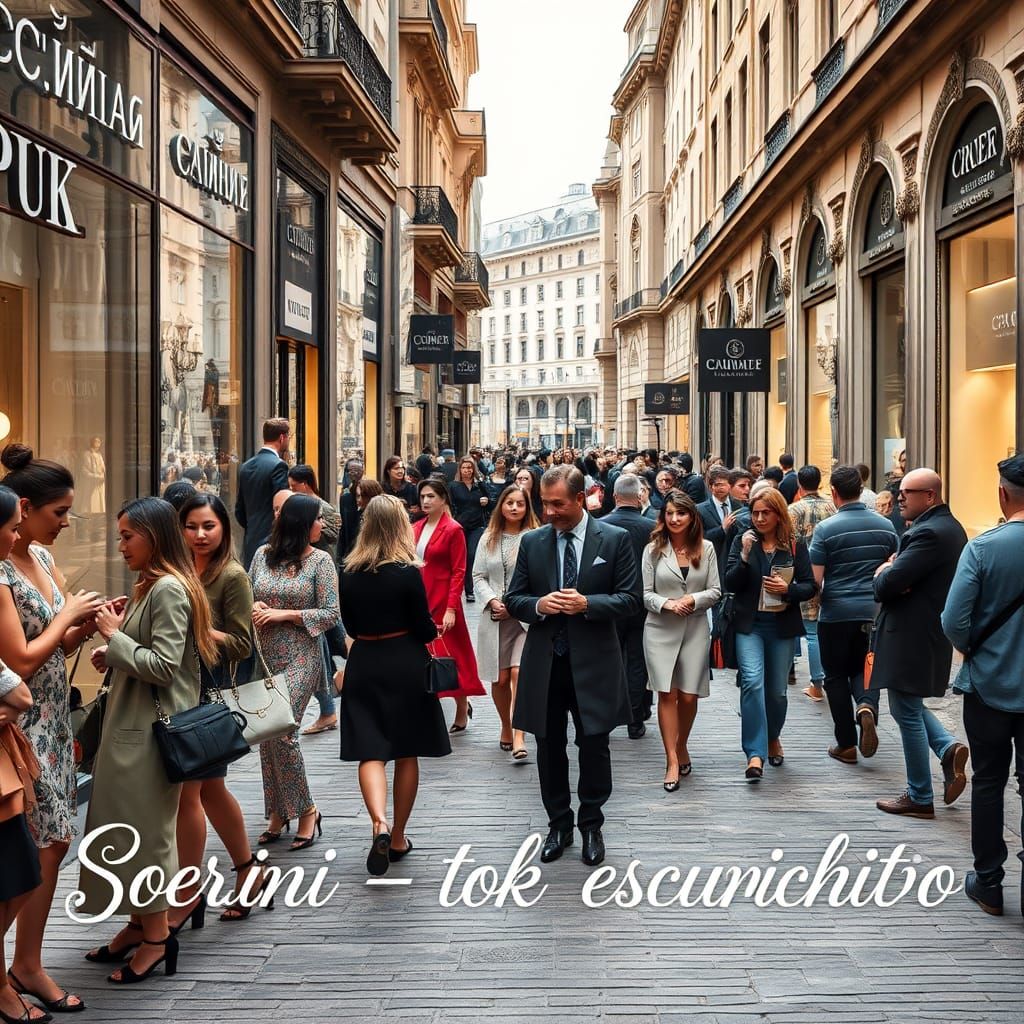 Luxury City Street Scene: Shopping is Art