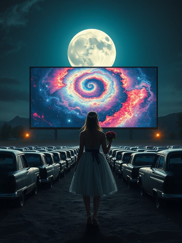 Ethereal Drive-In Under the Cosmic Moon