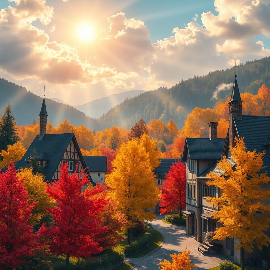 Bavarian Town Embraced by Autumn's Warmth