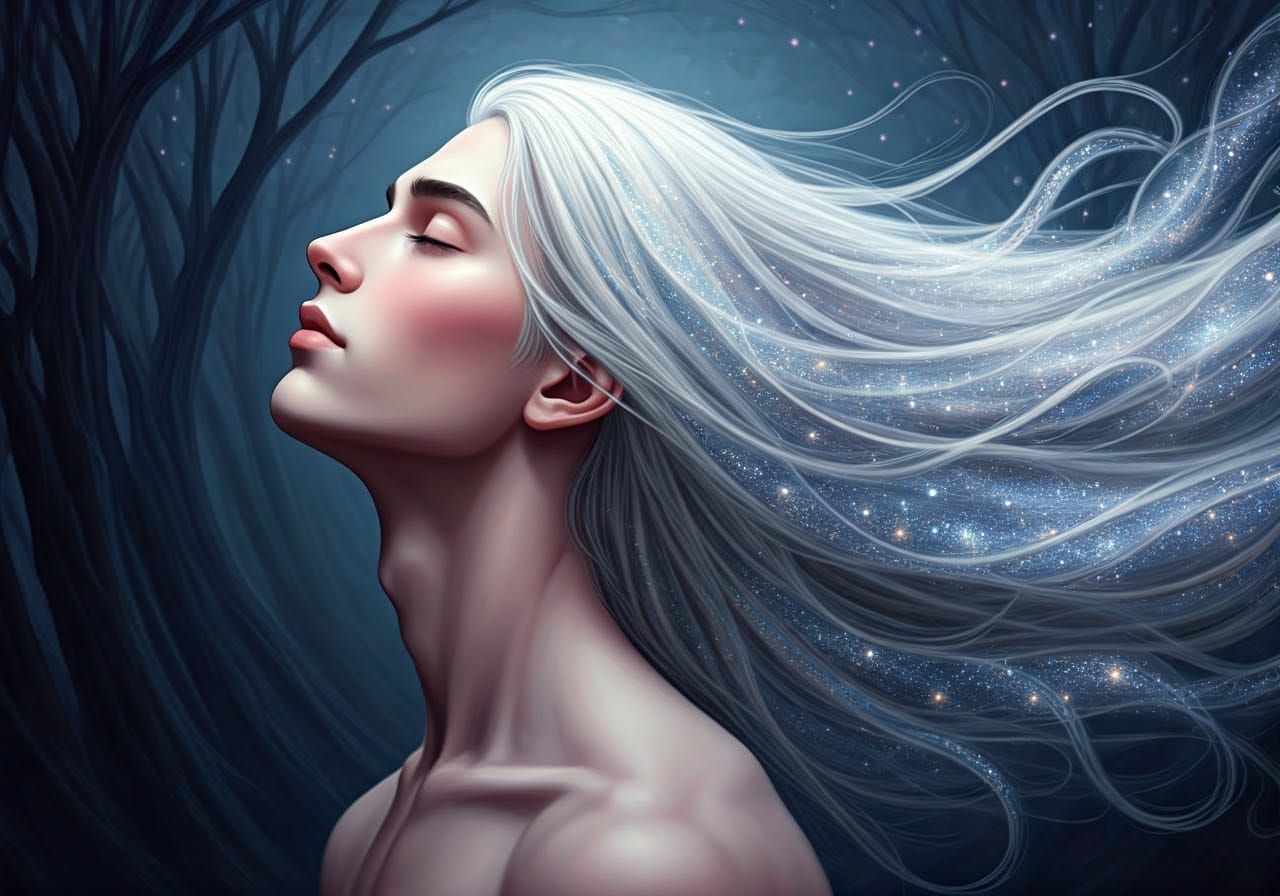 Dreamer in Starlit Whispers