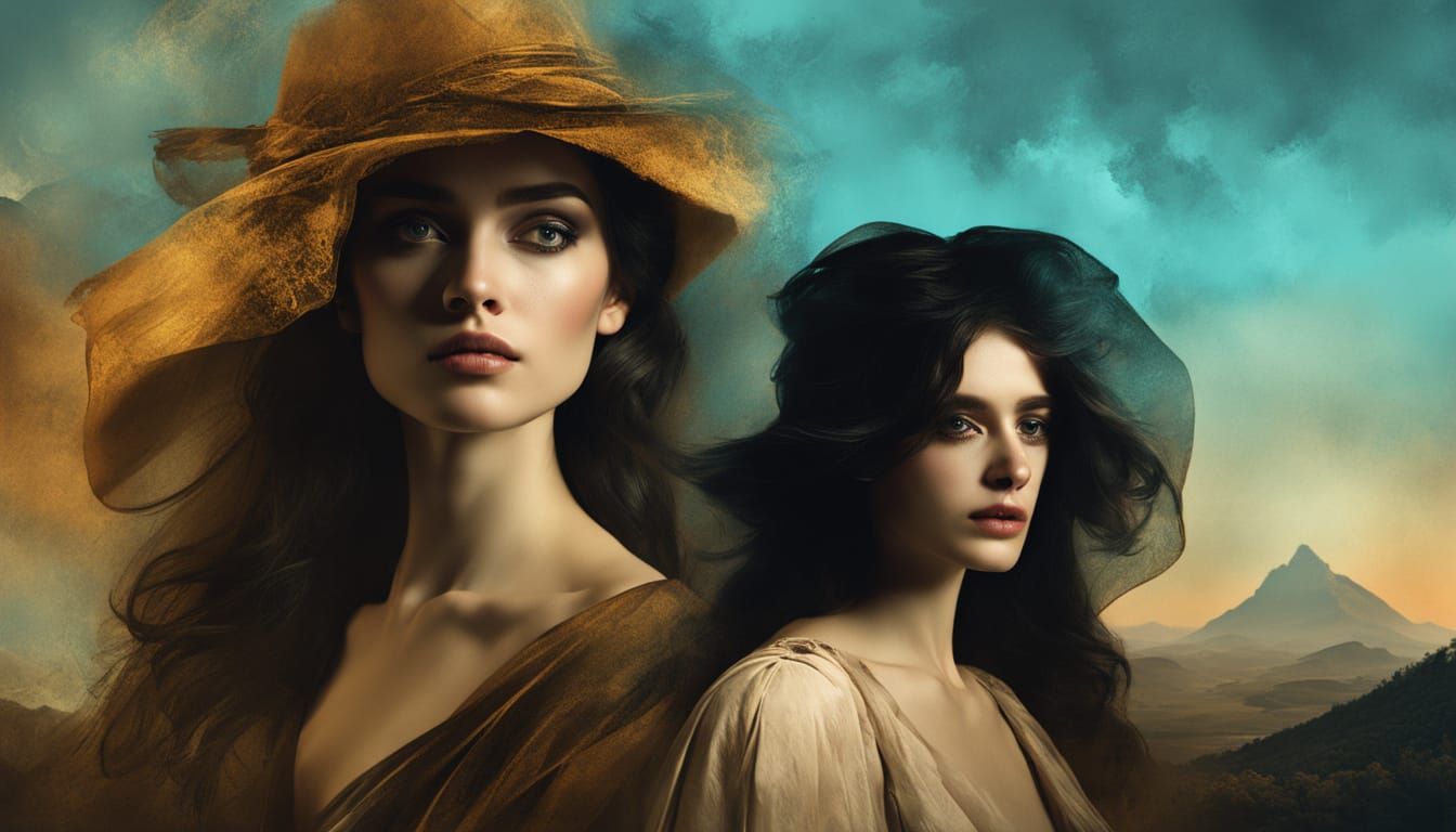 Woman in Landscape: A Romanticism-Style Portrait