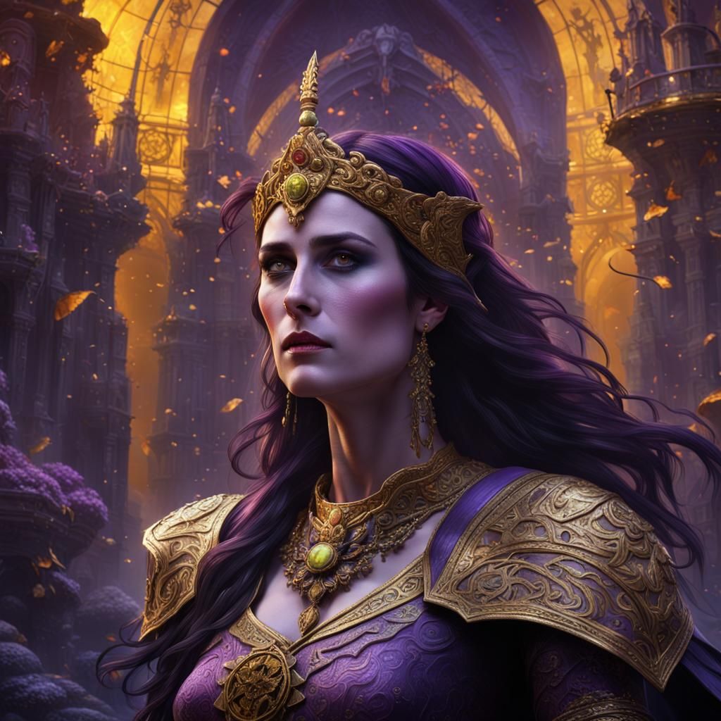 Sharon den Adel as Demonic Warrior, Dark Fantasy Art