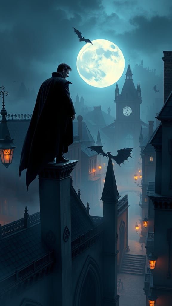 Ethereal Vampire Reigns Over Gothic Cathedral