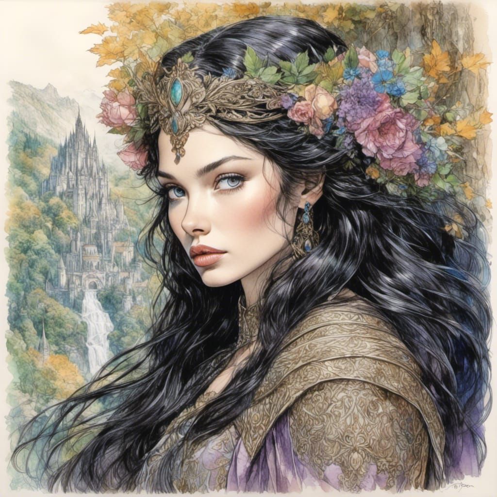 Arwen Portrait in Swords and Sorcery Style