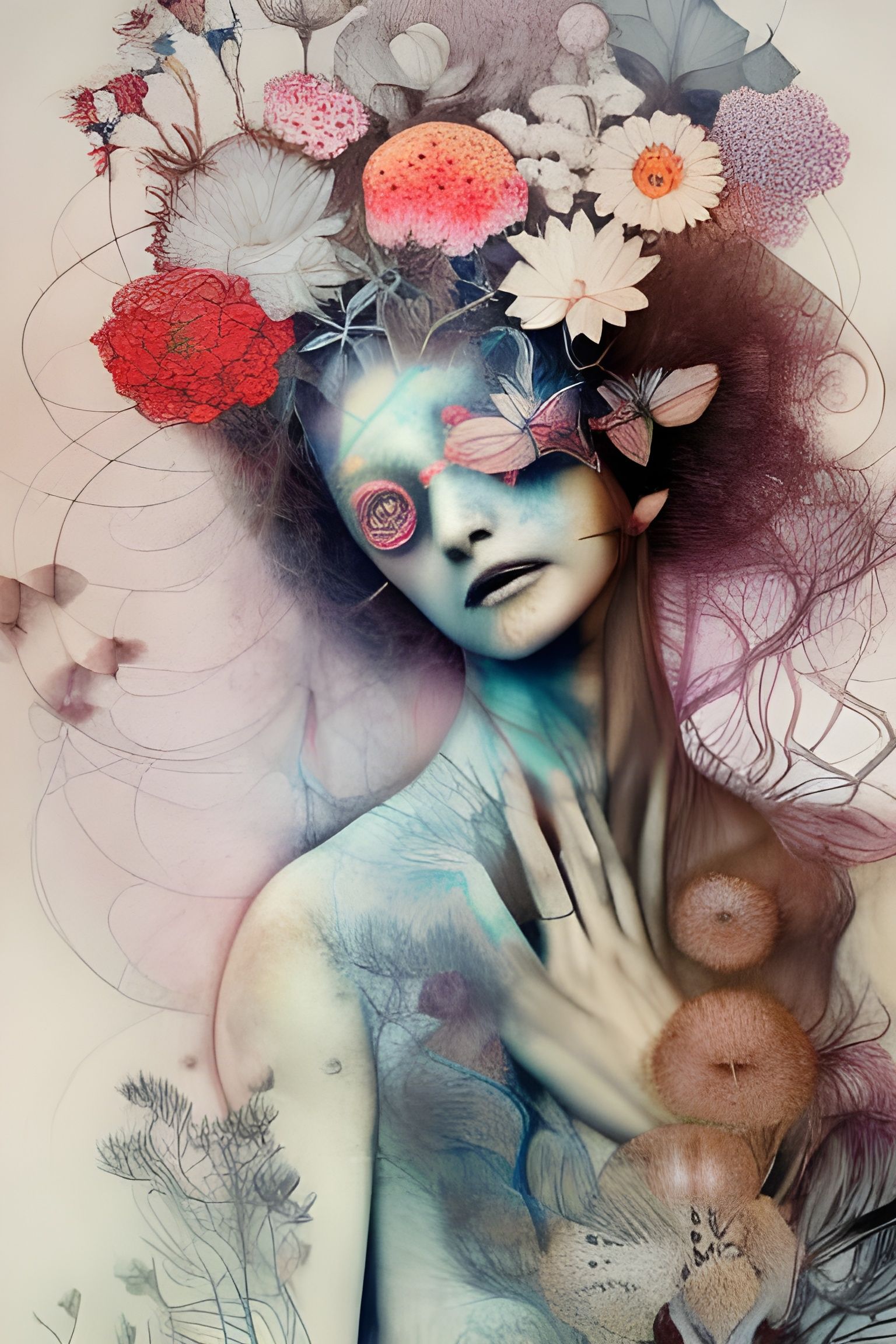 Surreal Ballerina Double Exposure Collage