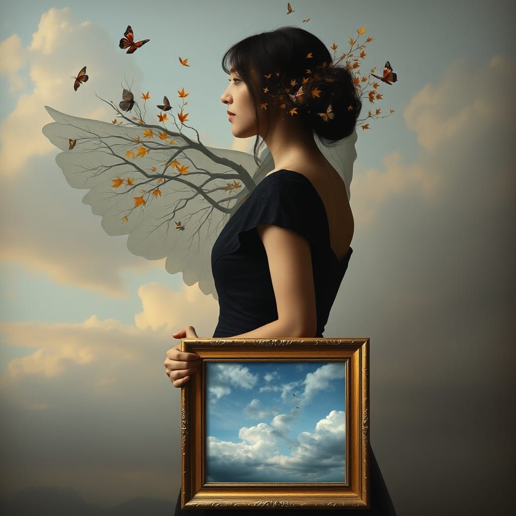 Surreal Autumn Metamorphosis in Dreamlike Style