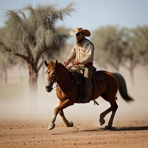 Cowboy Monkeys Chase Indian Monkeys in the Wild West